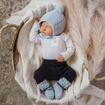 Load image into Gallery viewer, Blue Merino Wool Bonnet &amp; Booties - Oh My Little Love
