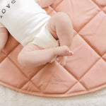 Load image into Gallery viewer, Vegan Leather Quilted Playmat Round - Rose Pink
