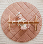 Load image into Gallery viewer, Vegan Leather Quilted Playmat Round - Rose Pink
